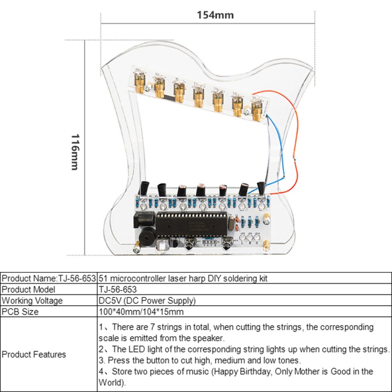 DIY Laser Harp Electronic Kit  - đánh giá và giá Diy Lightsaber Electronics