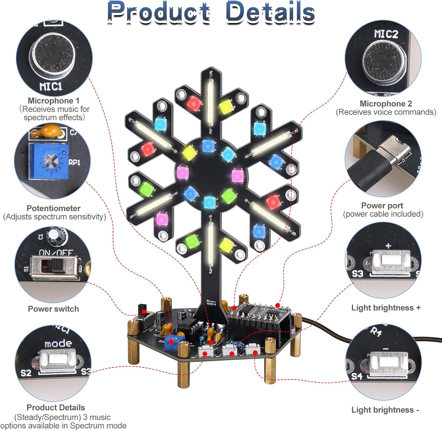 Voice Control Spectrum Light S - đánh giá và giá Diy Electronics Kits For Kids
