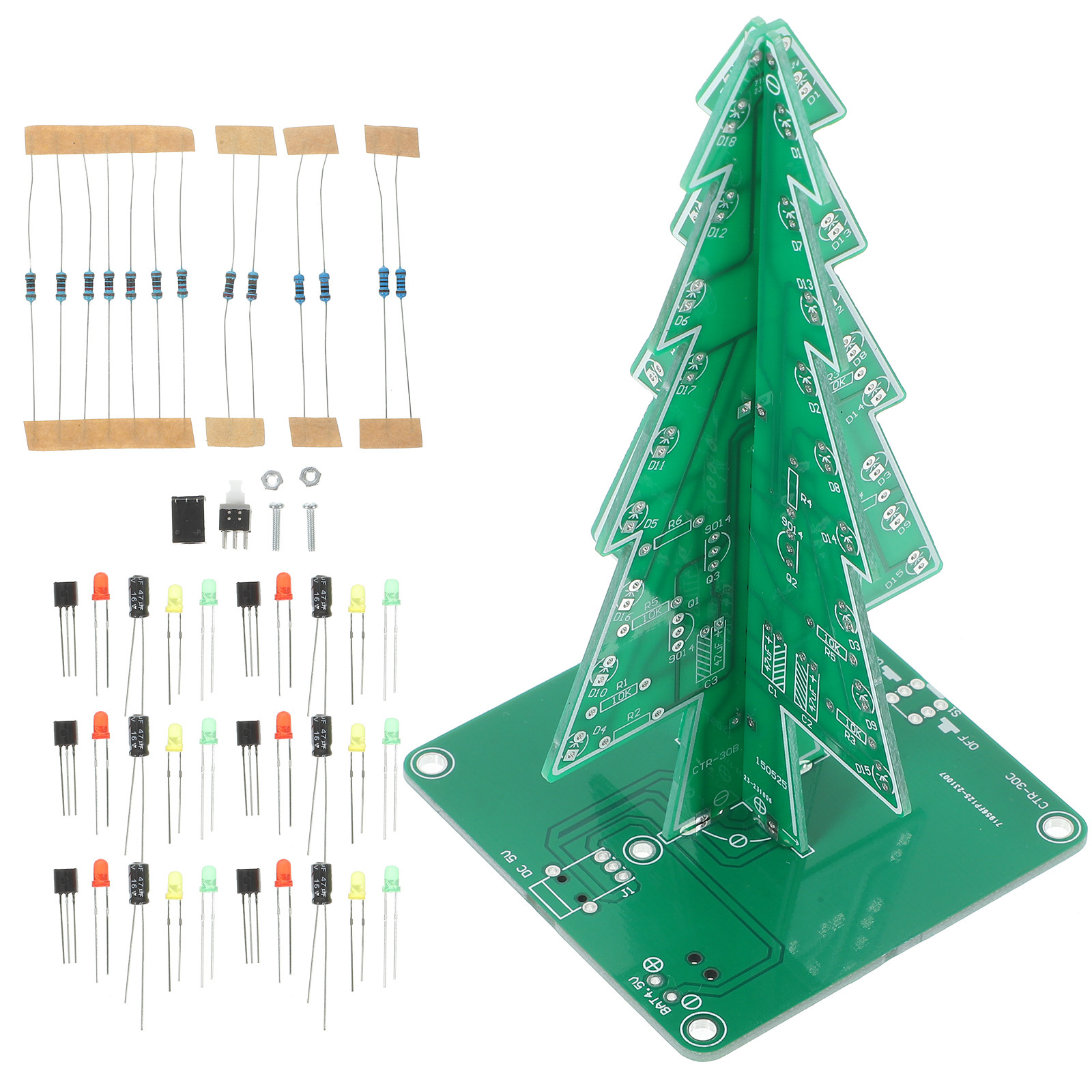 Led Christmas Tree Kit 3D Flas - đánh giá và giá Diy Electronics Projects For Adults